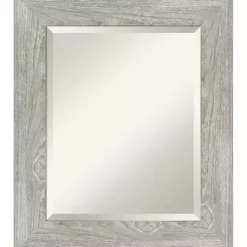 Dove Gray Scoop Frame Beveled Mirror, 22x26 in.