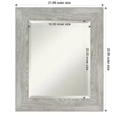 Dove Gray Scoop Frame Beveled Mirror, 22x26 in.