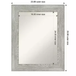 Dove Gray Washed Wood Framed Mirror