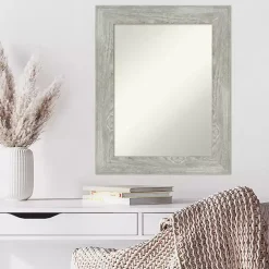 Dove Gray Washed Wood Framed Mirror