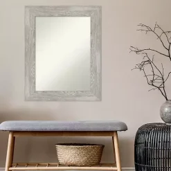 Dove Gray Washed Wood Framed Mirror
