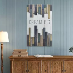 Dream Big Wood Slat Wall Plaque