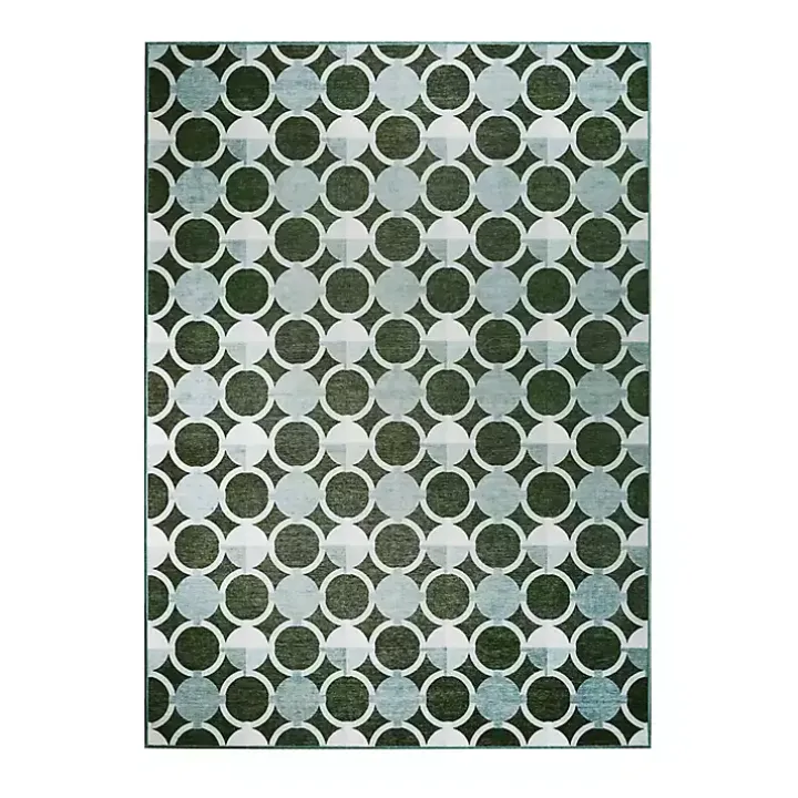 Dula Sage Green Washable Area Rug, 5x7