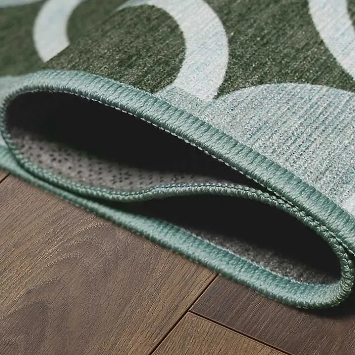 Dula Sage Green Washable Area Rug, 5x7
