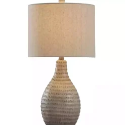 Earth Tone Oak Table Lamp