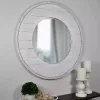 Ellison Shiplap Round Wood Wall Mirror