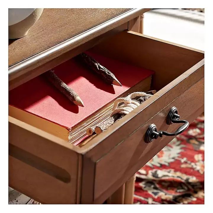 Emory Natural Single Drawer Accent Table