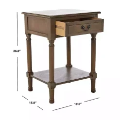 Emory Natural Single Drawer Accent Table
