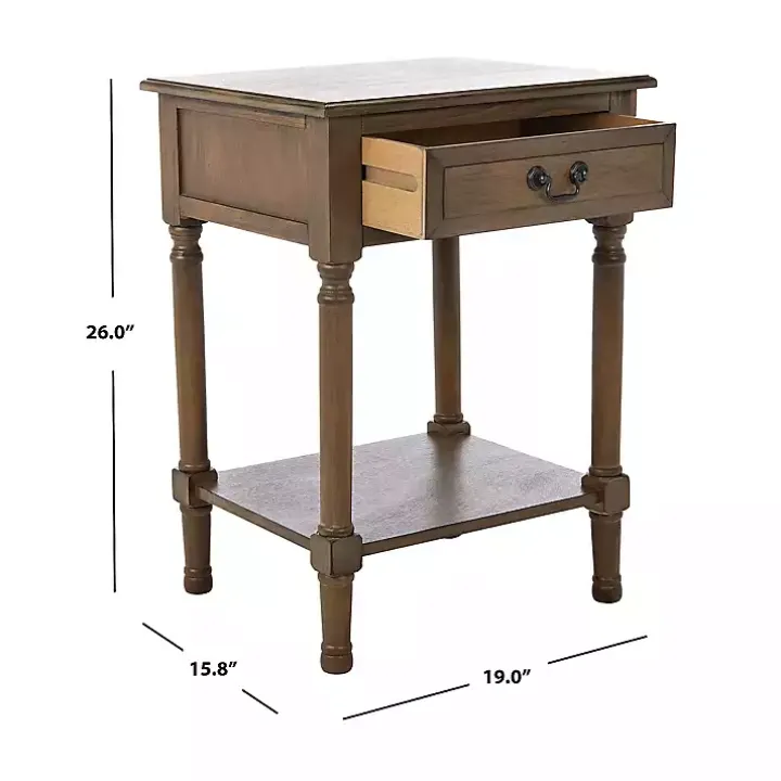 Emory Natural Single Drawer Accent Table