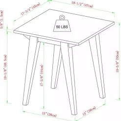 English Oak Wood Minimalist Accent Table