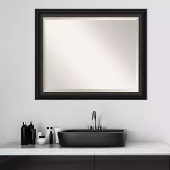 Espresso Bronze Frame Beveled Mirror