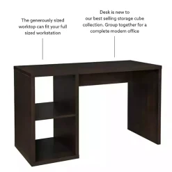 Espresso Cube Storage Wood Desk