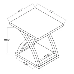 Espresso Wood X-Base Side Table