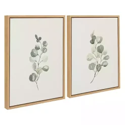 Eucalyptus Sprigs Framed Canvas Prints, Set of 2