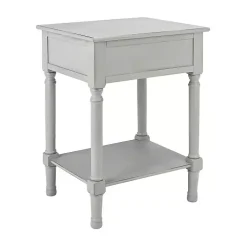 Evelina Gray Textured Single Drawer Accent Table
