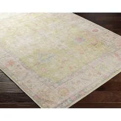 Faded Botanical Washable Area Rug, 6x9