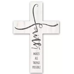 Faith Makes All Things Possible Cross Wall Plaque