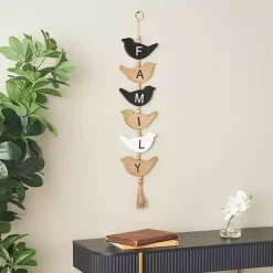 Family Bird Shaped Wood Wall Sign