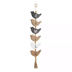 Family Bird Shaped Wood Wall Sign