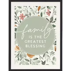 Family Blessing Floral Framed Wall Plaque