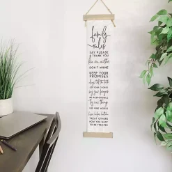 Family Rules Hanging Wall Plaque