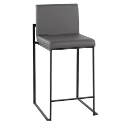 Fiji Gray Faux Leather Counter Stools, Set of 3