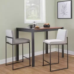 Fiji Gray Upholstered Counter Stools, Set of 3
