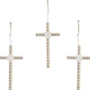 Floral Beaded Wood Cross Wall Plaques, Set of 3