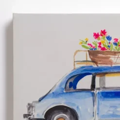 Floral Cars Canvas Art Prints, Set of 2