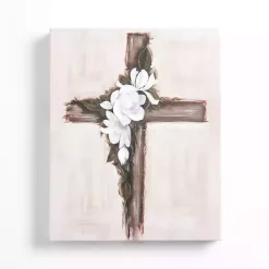 Floral Cross Canvas Art Print