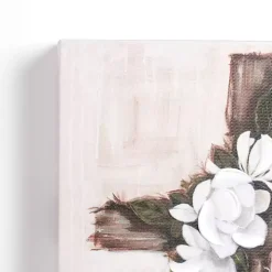 Floral Cross Canvas Art Print