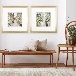 Floral Garden Path Framed Art Prints, Set of