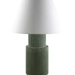 Forest Green Ribbed Table Lamp