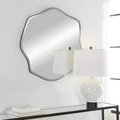 Frameless Beveled Wavy Wall Mirror