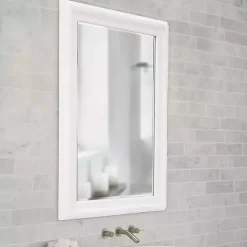 George White Ridged Rectangular Wall Mirror