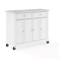 Gia All White Marble Kitchen Island