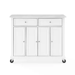 Gia All White Marble Kitchen Island