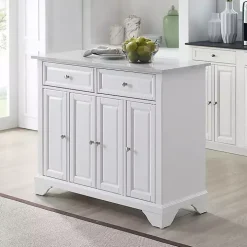 Gia All White Marble Kitchen Island