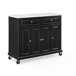 Gia Black and White Marble Kitchen Island