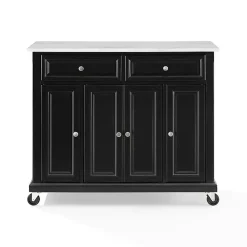 Gia Black and White Marble Kitchen Island