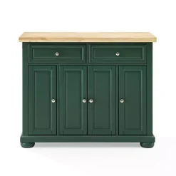 Gia Forest Green Wood Kitchen Island