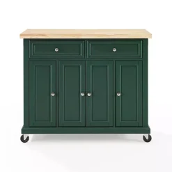 Gia Forest Green Wood Kitchen Island