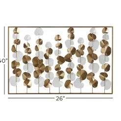 Glossy Gold Leaves Framed Wall Plaque