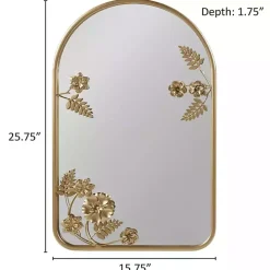 Gold Adaline Floral Arched Wall Mirror