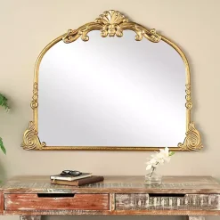 Gold Arched Baroque Wall Mirror