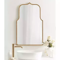 Gold Arched Scallop Wall Mirror