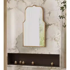 Gold Arched Scallop Wall Mirror