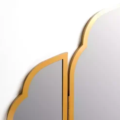 Gold Arched Trifold Wall Mirror