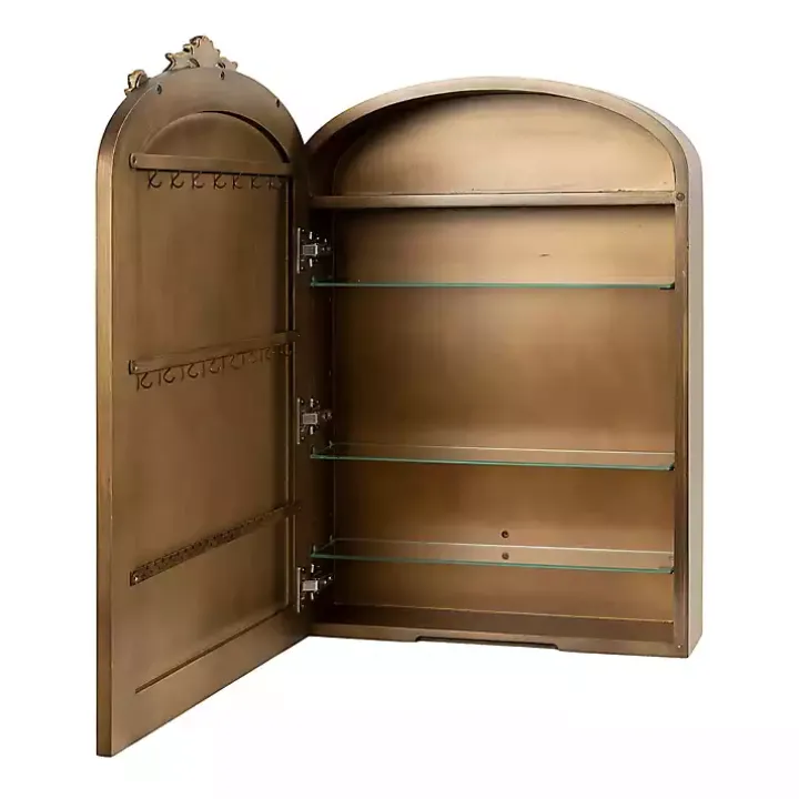 Gold Arendahl Arched Mirror Jewelry Cabinet