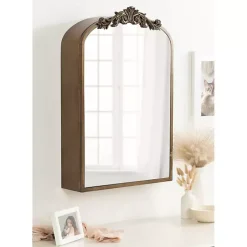 Gold Arendahl Arched Mirror Jewelry Cabinet